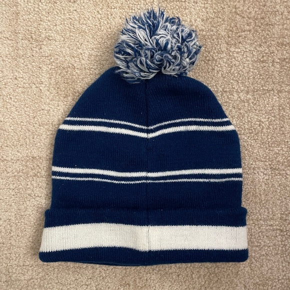 New York Road Runners x New Balance Winter Hat in Blue/White Stripe with Pom Pom - Picture 2 of 3